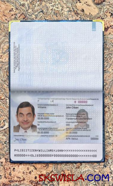 Liechtenstein zdjęcie do paszportu pliki PSD, skan i fotografowany obraz